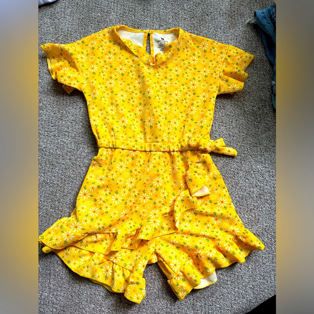 NWT size 7/8 girls yellow romper